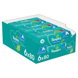EXP: 13.04.2025 PAMPERS Fresh Clean Obrúsky vlhčené 6 balení = 480 ks