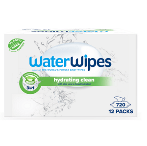 12x WATERWIPES Obrúsky vlhčené Hydrating clean bez obsahu plastov 60 ks ( 720 ks )
