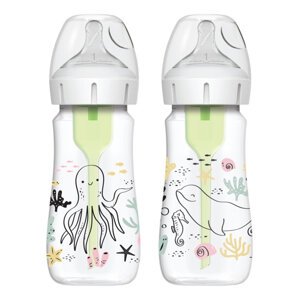 DR.BROWN'S Fľaša dojčenská antikoliková Oceán Options+ Wide-Neck 270ml 2 ks WB92028
