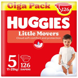 HUGGIES® Plienky jednorazové Little Movers veľ. 5, 126 ks BOX