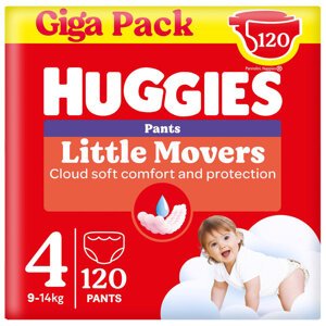 HUGGIES® Nohavičky jednorazové Little Movers Pants veľ. 4, 120 ks BOX