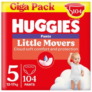 HUGGIES® Nohavičky jednorazové Little Movers Pants veľ. 5, 104 ks BOX