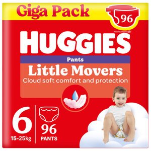 HUGGIES® Nohavičky jednorazové Little Movers Pants veľ. 6, 96 ks BOX
