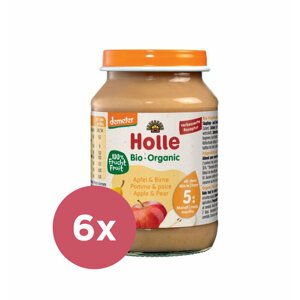 6x HOLLE Bio Jablko a hruška, 190 g - ovocný príkrm