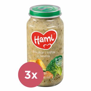 3x HAMI Brokolica a morčacie prsia (250 g) - mäsovo-zeleninový príkrm