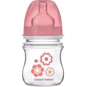 CANPOL BABIES Fľaša Newborn baby 120ml 0% BPA ružová