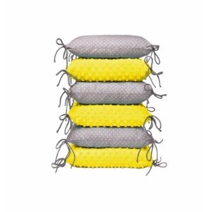 T-TOMI Mantinel vankúšikový do postieľky, yellow/little grey dots
