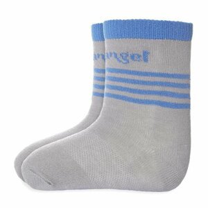 LITTLE ANGEL Ponožky tenké protišmykové Outlast® 14-16 (20-24) - tmavošedá/modrá