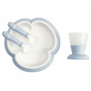 BABYBJÖRN Set jedálenský detský 4 dielny púdrovo modrý