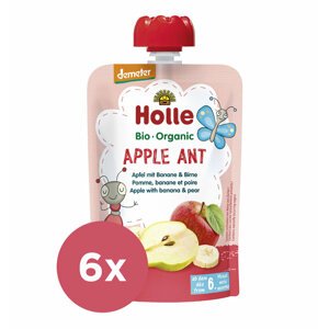 6x HOLLE Apple Ant Bio pyré jablko banán hruška 100 g (6+)