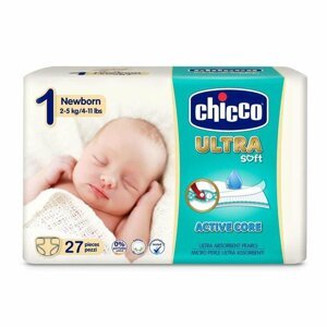 CHICCO Ultra Soft Plienky jednorazové 1 Newbon (2-5 kg) 27 ks