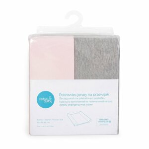 CEBA Poťah na prebaľovaciu podložku 50x70-80 cm 2 ks Light Grey Melange+Pink