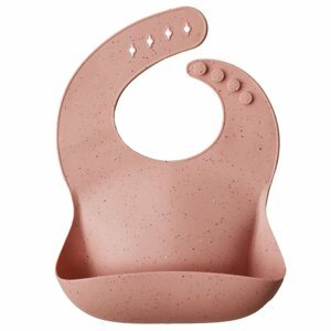 MUSHIE Silikónový podbradník Peach Terrazzo