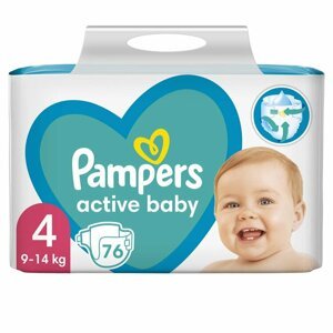 PAMPERS Active Baby plienky veľ. 4 (76 ks plienok) 9-14 kg