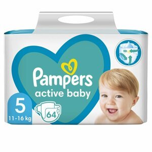 PAMPERS Active Baby plienky veľ. 5 (64 ks plienok) 11-16 kg