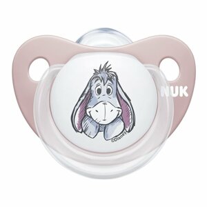 NUK Cumlík Disney - Macko Pú, silikón, V2 (6-18 m.) + box ružový