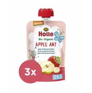 3x HOLLE Apple Ant Bio pyré jablko banán hruška 100 g (6+)