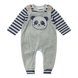 DIRKJE Set 2.d tričko dl. rukáv + nohavice s trakmi Panda chlapec 62