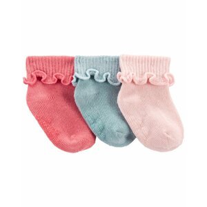 CARTER'S Ponožky Cuff Pink dievča LBB 3ks 0-3m