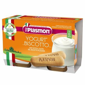 PLASMON Dezert jogurt a sušienka 2x120 g, 6m+