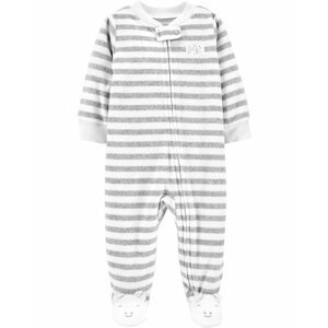 CARTER'S Overal na zips fleece Sleep&Play Grey&White Stripes neutrál PRE