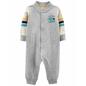 CARTER'S Overal na cvoky Grey chlapec 3m