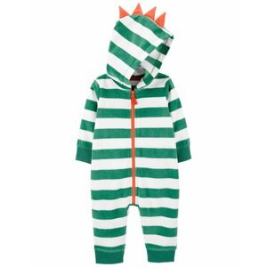 CARTER'S Overal na zips Green Stripes Dino chlapec NB/ veľ. 56