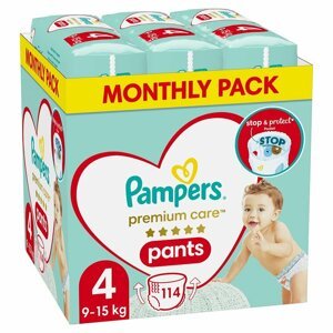 PAMPERS Premium Care Nohavičky plienkové veľ. 4 (9-15 kg) 114 ks