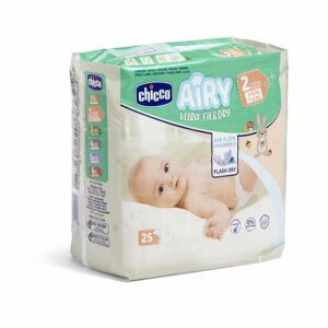 CHICCO Airy Plienky jednorazové 2 Mini (3-6 kg) 25 ks