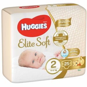 HUGGIES® Elite Soft Plienky jednorázové 2 (4-6 kg) 25 ks