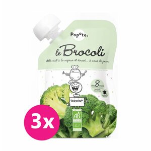 3x POPOTE Kapsička bio brokolice 120 g, 8+
