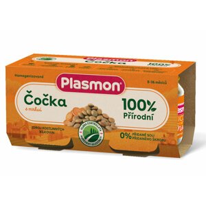 PLASMON Príkrm bezlepkový zeleninový so šošovicou a mrkvou 2x80g, 8m+