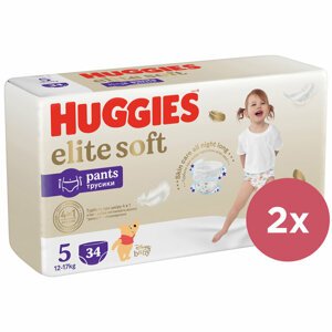 2x HUGGIES® Elite Soft Pants Nohavičky plienkové jednorázové 5 (12-17 kg) 34 ks