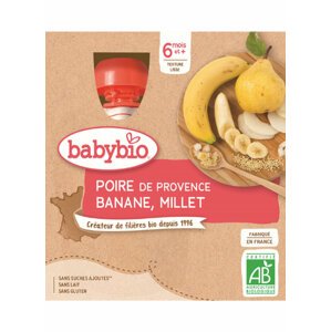 EXP: 19.03.2025 4x BABYBIO Kapsička hruška, banán, proso (90 g)
