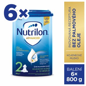 NUTRILON Mlieko následné dojčenské 2 Advanced 6x 800 g, 6+