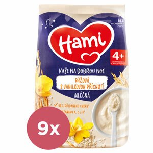 9x HAMI Kaša mliečna ryžová s vanilkovou príchuťou na dobrú noc 9x210 g