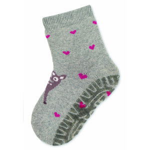 STERNTALER Ponožky protišmykové Srnka SOFT light gray dievča veľ. 17/18 cm- 9-12 m