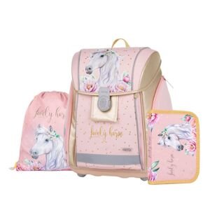 Oxybag Školský set 3-dielny PREMIUM LIGHT Kôň romantic oranžový
