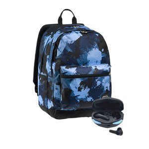 Seven Študentský batoh PRO XXL BLUE DEEP + slúchadlá