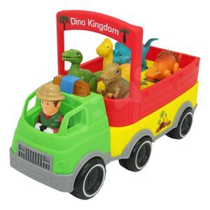 Nákladné auto s 5 dinosaurami Dino Safary Truck Kiddieland s pohyblivými časťami a so zvukom a svetlom od 12 mes