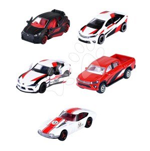 Autíčka pretekárske Toyota Racing 5 Pieces Giftpack Majorette kovové dĺžka 7,5 cm sada 5 druhov v darčekovom balení
