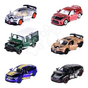 Autíčko so zberateľským boxom Deluxe Assortment Majorette kovové s gumenými kolieskami 7,5 cm dĺžka 6 rôznych druhov