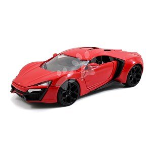 Autíčko Lykan Hypersport Fast & Furious Jada kovové s otvárateľnými časťami a gumenými kolieskami 19 cm dĺžka 1:24