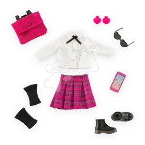 Súprava oblečenia English Student Dressing Room Girls Corolle pre 28 cm bábiku 8 doplnkov od 4 rokov