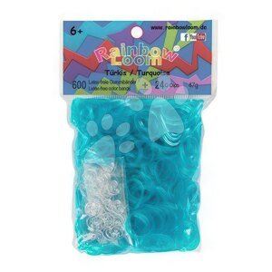 Gumičky Turquoise Rainbow Loom 600 kusov tyrkysové od 6 rokov