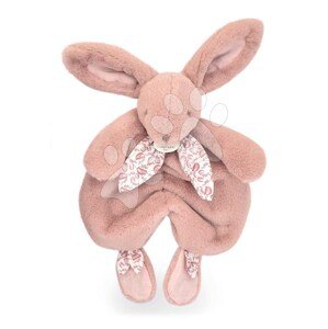 Plyšový zajačik na maznanie Bunny Comforter Pink Doudou et Compagnie v darčekovom balení ružový 29 cm od 0 mes