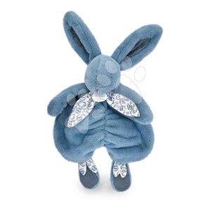 Plyšový zajačik na maznanie Bunny Comforter Blue Doudou et Compagnie v darčekovom balení modrý 29 cm od 0 mes
