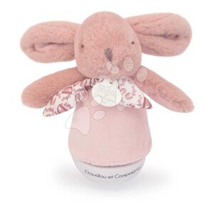 Plyšový zajačik Musical Night Light Pink Doudou et Compagnie s hudbou bielym šumom a svetlom ružový 16 cm od 0 mes