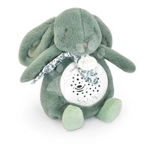 Plyšový zajačik Musical Night Light Star Projector Sage Green Doudou et Compagnie so svetlom hudbou a bielym šumom zelený 19 cm od 0 mes