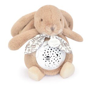 Plyšový zajačik Musical Night Light Star Projector Sand Beige Doudou et Compagnie so svetlom hudbou a bielym šumom béžový 19 cm od 0 mes